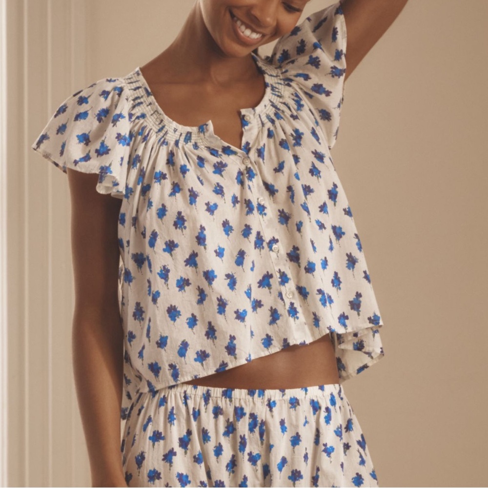 THE GREAT The Flutter-Sleeve Top